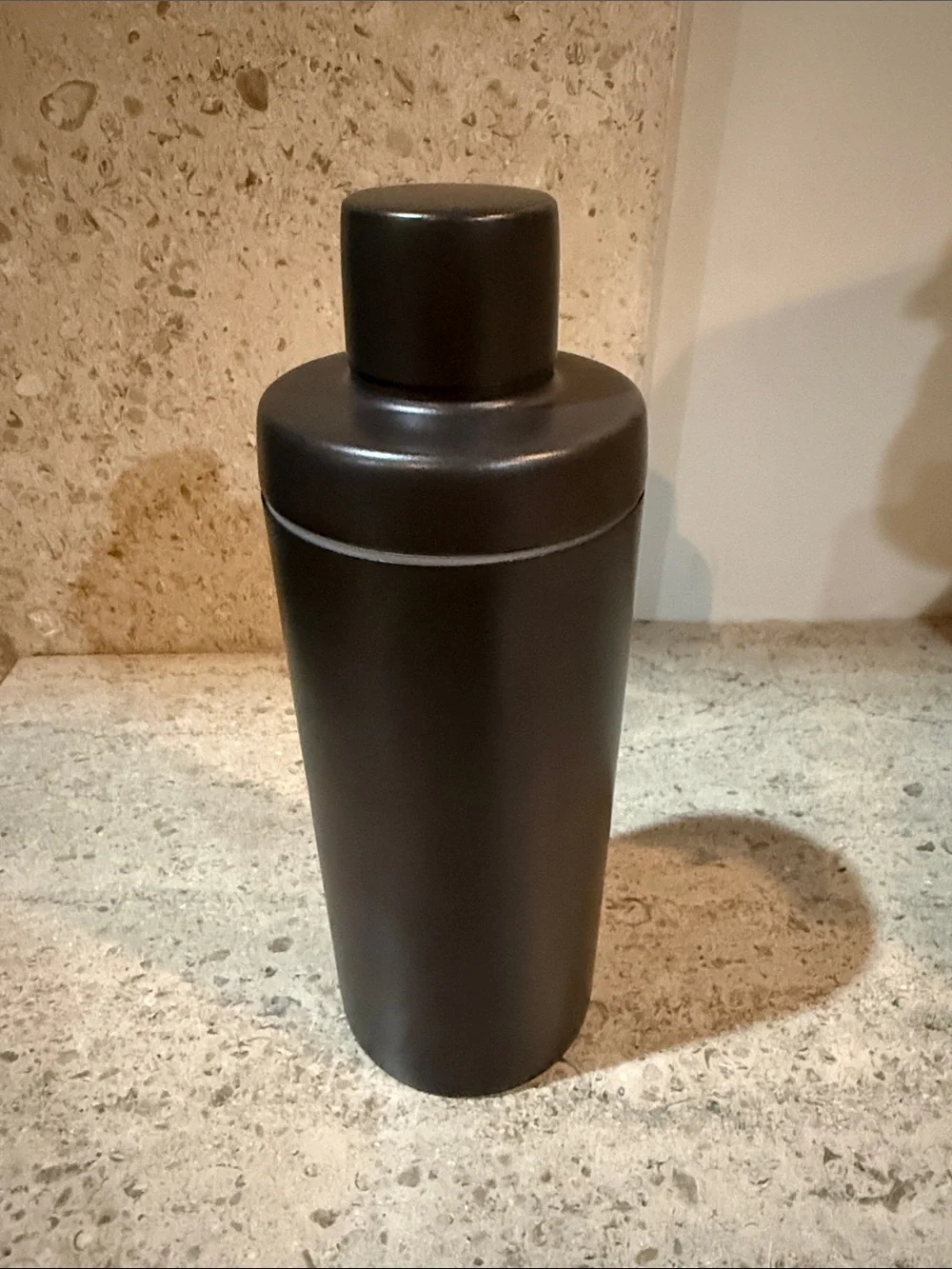 West Elm Matte Black Cocktail Shaker - Two Piece Sleek Home Bar Accessory